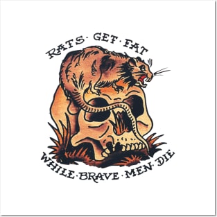 Tattoo skull and rat Posters and Art